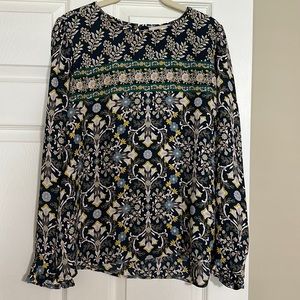 Loft Size M Floral Long Sleeve Blouse